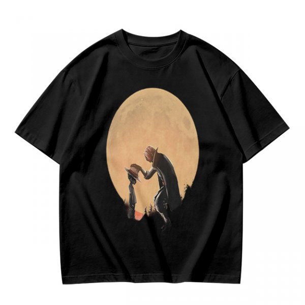 Olive T-Shirt With Moonlit Cowboy Silhouette Graphic