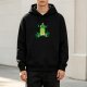 Black Hoodie With Green Ghostly Villain Graphic Print