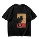 Olive t-shirt with vintage black dragon print design