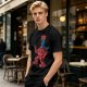 Olive Green T-Shirt with Retro Robot Graphic Print