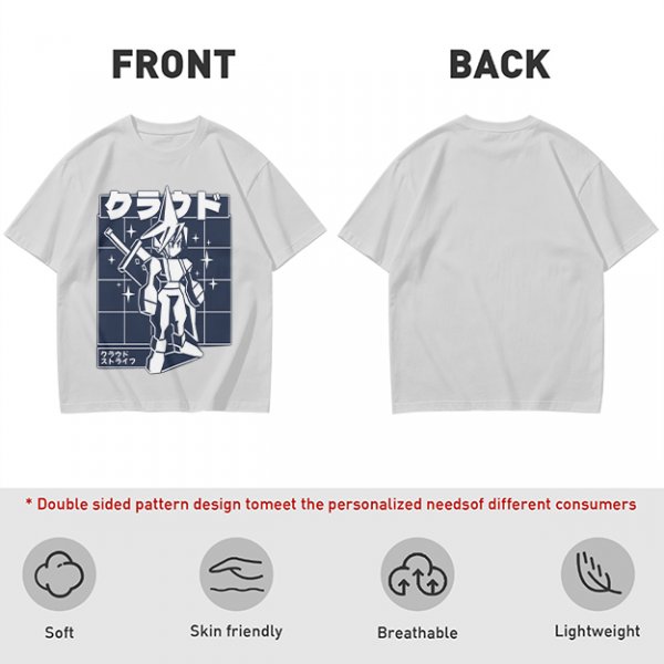Olive t-shirt with stylized anime warrior graphic and Japanese text
