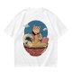 Cat Chef Eating Ramen in Great Wave Bowl T-Shirt