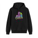 Black graphic hoodie with ElisaSue neon art print