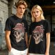 OVER THINKER Skull Graphic Olive T-Shirt