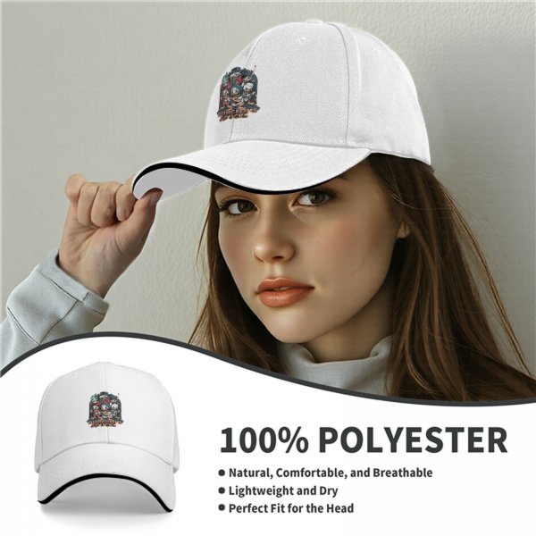 Black baseball cap with Dungeons & Ducks fantasy duck character print