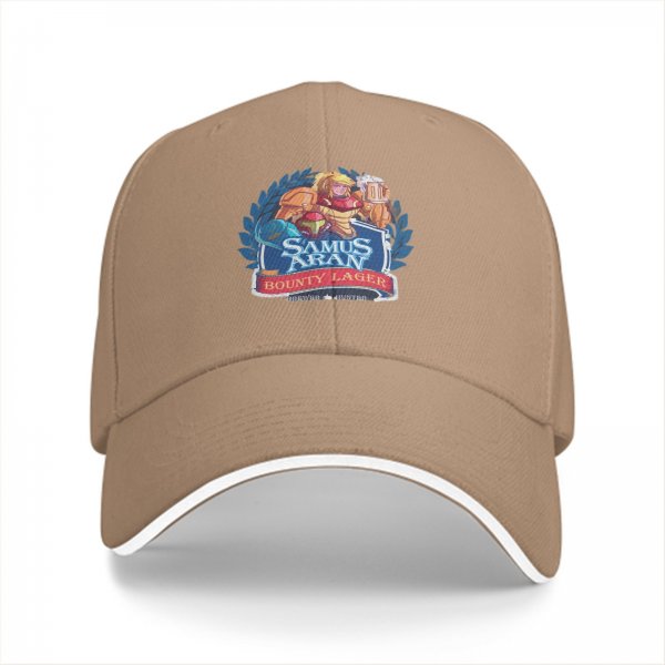 Samus Aran Bounty Lager Print Black Baseball Cap