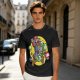 Olive T-shirt with Block Style Mario Riding Yoshi and Mushroom Graphics