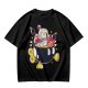Olive T-shirt with Bomberman Character Eating Ramen Print