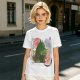 Olive T-Shirt with Totoro Cherry Blossom Stamp Art Print