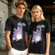 Olive T-Shirt With Cute Chibi Totoro Holding Leaf Print