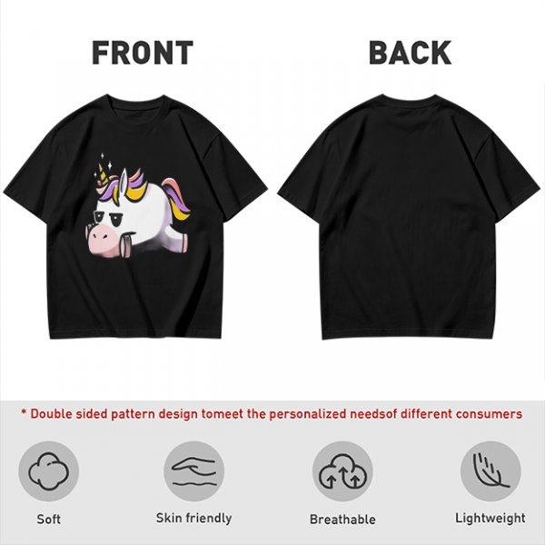 Olive T-Shirt With Grumpy Unicorn Graphic Print