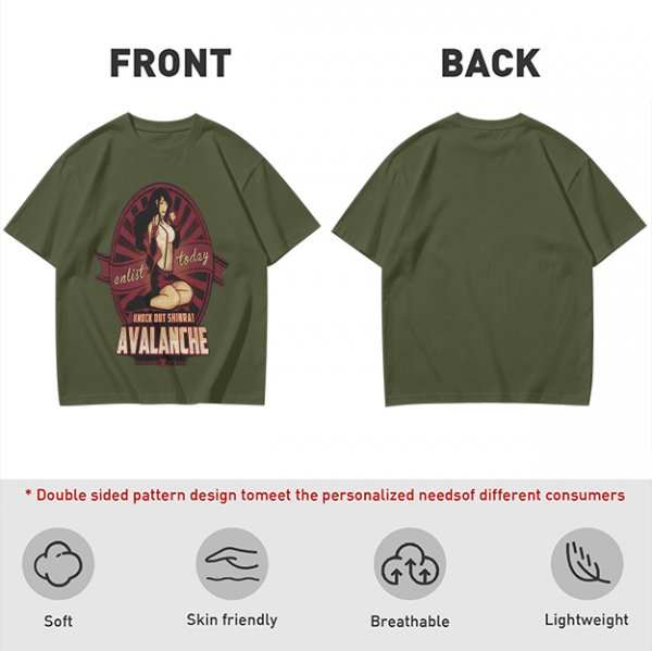 Avalanche Enlist Today Knock Out Shinra Graphic T-Shirt