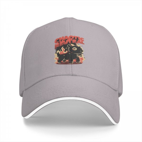 Black Baseball Cap With Chaotic Neutral Hellhound Fire Art Print