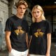 Olive Green T-Shirt With Sun And Dark Figure Graphic Print