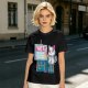 Olive T-Shirt With Cute Artist Cat Art Because Murder Is Wrong Print