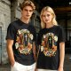 Olive Halloween T-Shirt with Get In Loser Coffin Ghost Floral Art