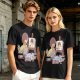 Olive T-Shirt Featuring a Bird Painting a Self-Portrait with an Afro