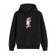 Black Hoodie With Wolf And Red Sun Graphic Print