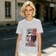 Olive graphic t-shirt with a tired raccoon office worker and 'I Just Work Here' text