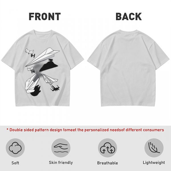Olive T-Shirt with Paper Airplane Star Wars Inspired Print