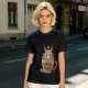 Olive t-shirt with cute Baphomet coffee magic print