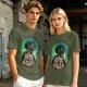 Attack on Titan layered silhouette graphic olive t-shirt
