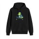 Black hoodie with programmer dinosaur graphic design