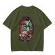 Halloween Monster Characters Driving Vintage Car Graphic T-Shirt