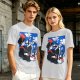 Olive t-shirt with Kiki's Delivery Service window print of girl reading letter