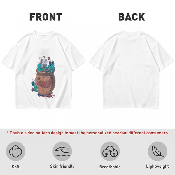 Olive T-Shirt With Cookie Monster Cookie Jar Graphic