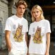 Olive T-Shirt With Cool Cat Lounging On Beach Chair Holding Drink