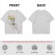 Olive graphic t-shirt with wolf rider and 'Fore' text print