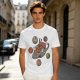 Olive green t-shirt with ramen planet space graphic print