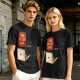 Black cat typing on laptop with 'Purr My Last Email' graphic t-shirt