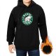 Black Hoodie With I Love Cats And Coffee Cat In Cup Graphic