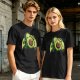 Olive Green T-Shirt with Cute Running Avocado Graphic