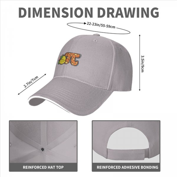 Black Baseball Cap With Pi Pie Lemon Graphic Design