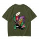 Olive T-shirt with Halloween Jack-o'-lantern Warrior Graphic