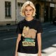 Olive t-shirt with sleeping bear and 'I accidentally hibernate' text
