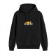Black Hoodie with Cute Sleeping Cat Graphic