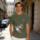 Olive T-Shirt With Melting Red White Blue Popsicle Print