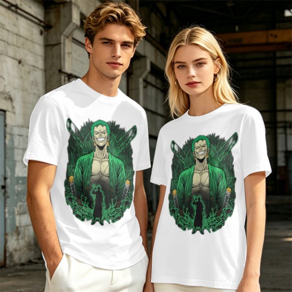 One Piece Roronoa Zoro Graphic Print Olive T-Shirt