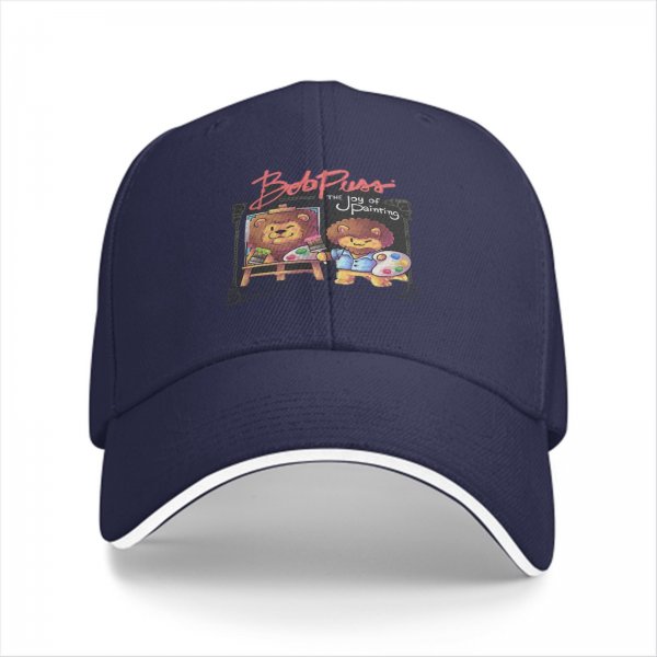 Black baseball cap with lion painter art print