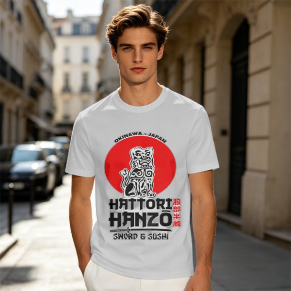 Okinawa Japan Hattori Hanzo Sword and Sushi T-Shirt