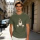 Olive T-Shirt With Surprised Peeking Chicken Graphic And Me? Text