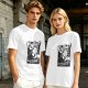 Olive T-Shirt with Retro Coffee Murder Pun Graphic
