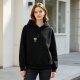 Black Hoodie With Cute Small Cartoon Insect Graphic