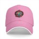 Black baseball cap with red dragon holding polyhedral dice design