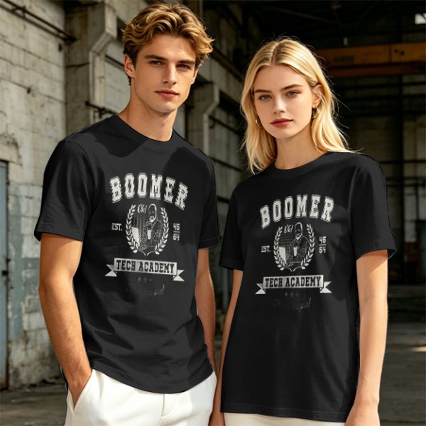 Olive Graphic T-Shirt With Boomer Tech Academy Print