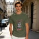 Olive t-shirt with cool unicorn graphic and 'Born to Sparkle not to Work' text